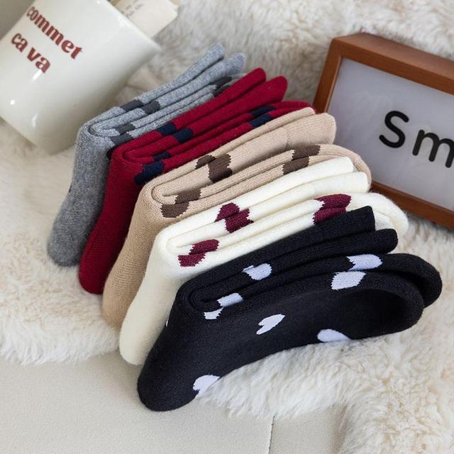 Heart Print Crew Socks Product Image