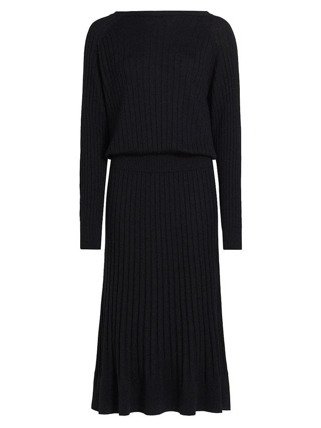 Womens Eden Merino Wool-Blend Pleated Midi-Dress Product Image