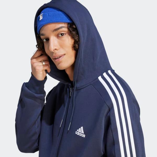 Essentials Fleece 3-Stripes Full-Zip Hoodie Product Image