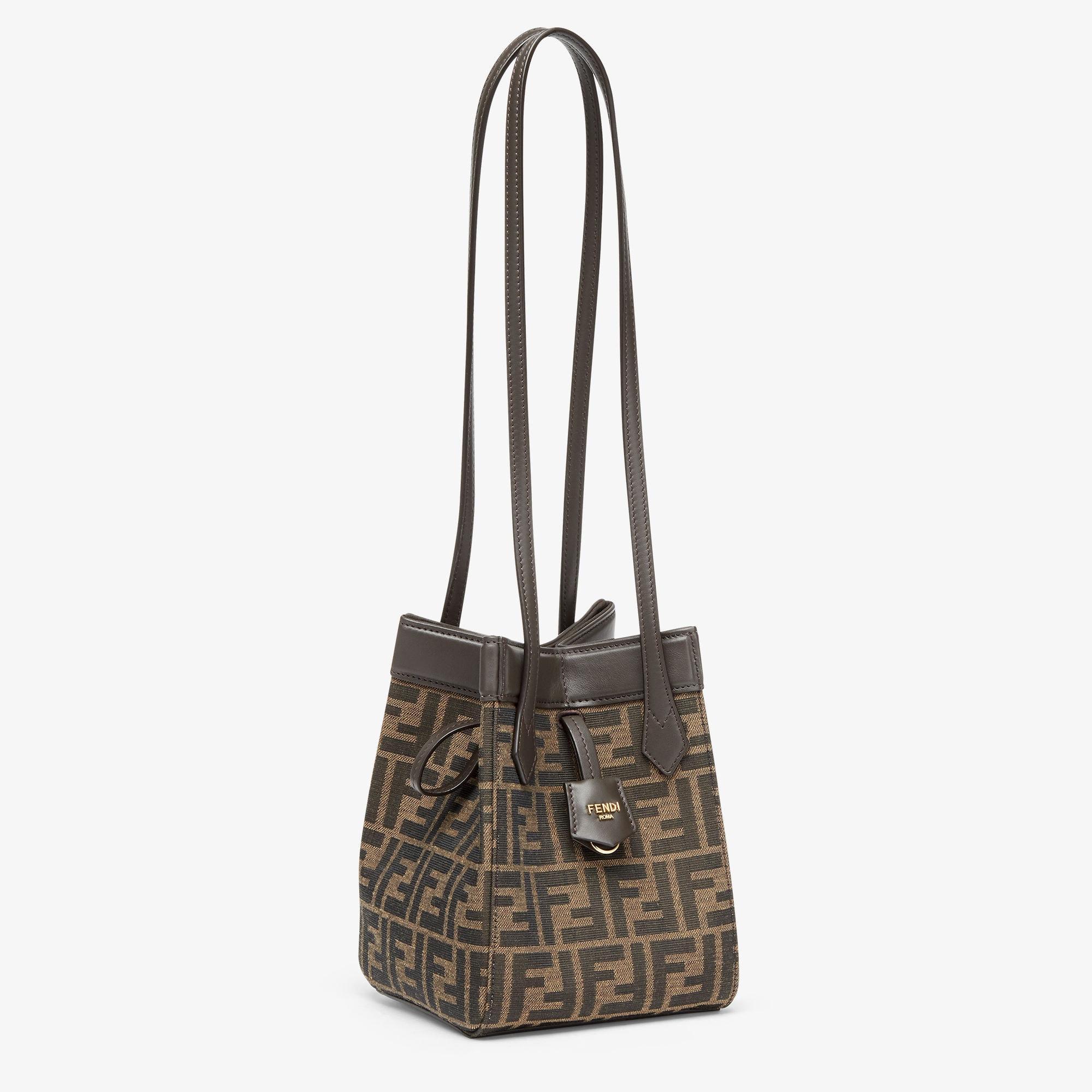 Fendi Origami MiniBrown FF jacquard fabric mini bag that can be transformed Product Image