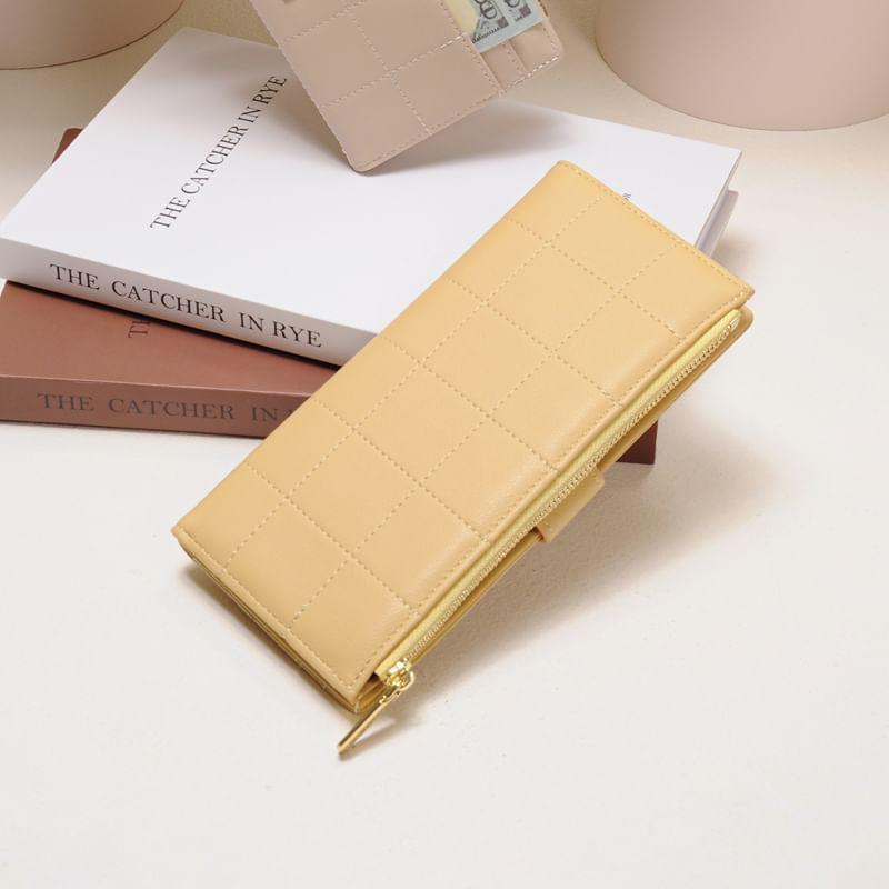 Plain Faux Leather Long Wallet Product Image