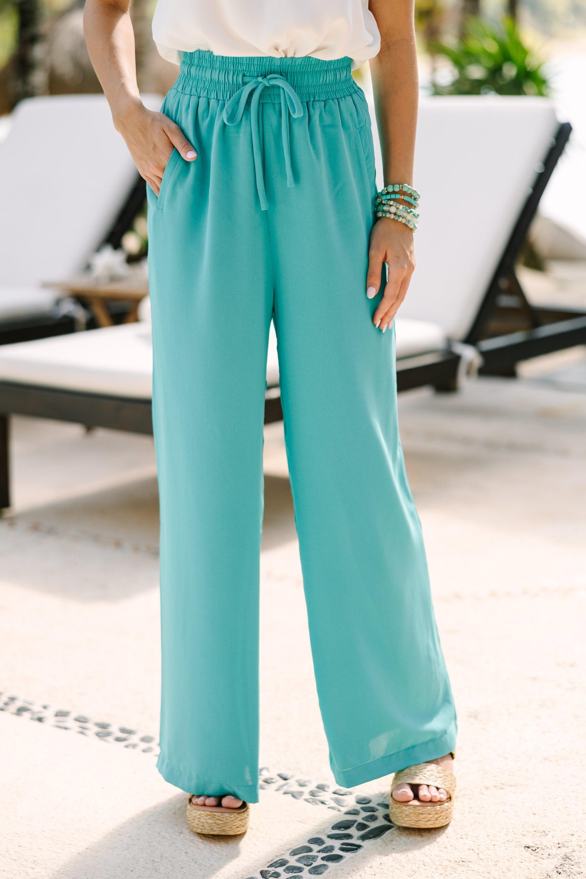 On My Heart Teal Wide Leg Pants Female product image