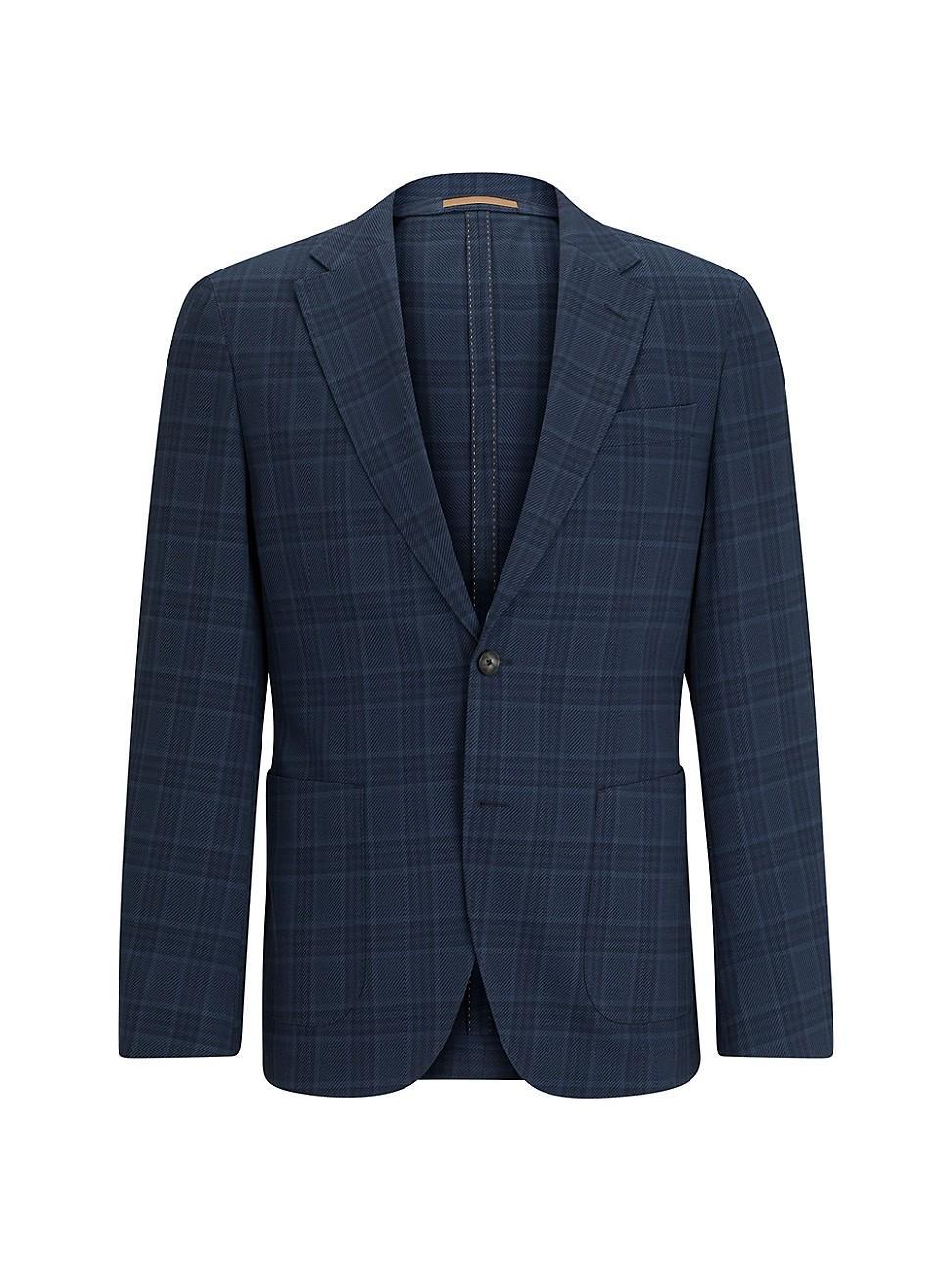 Mens Slim-Fit Jacket in a Checked Wool Blend Product Image