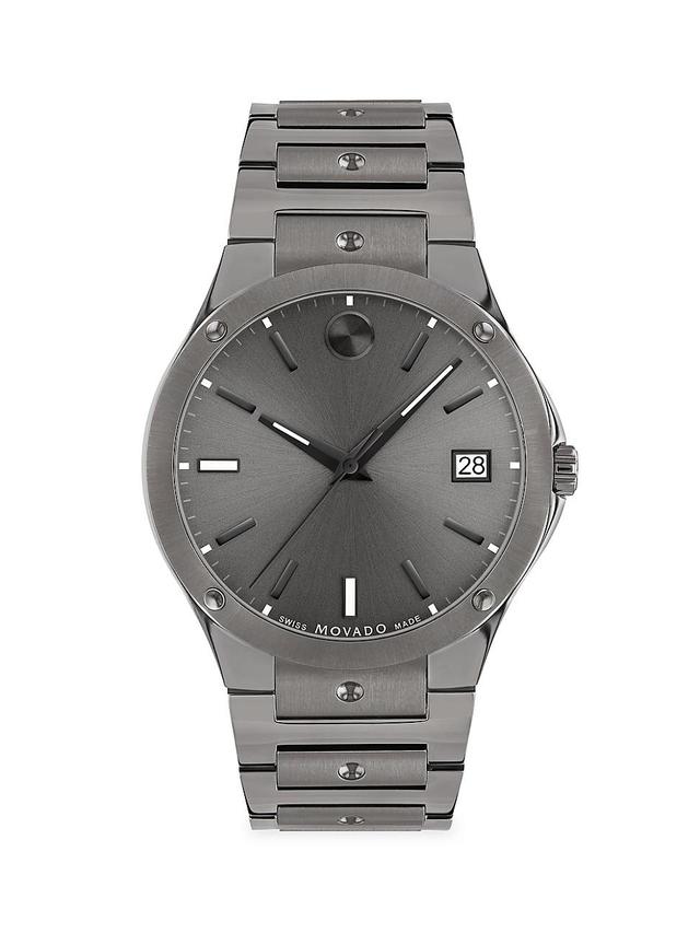 Men's Movado SE Two-Tone PVD Watch with Grey Dial (Model: 607514) Product Image