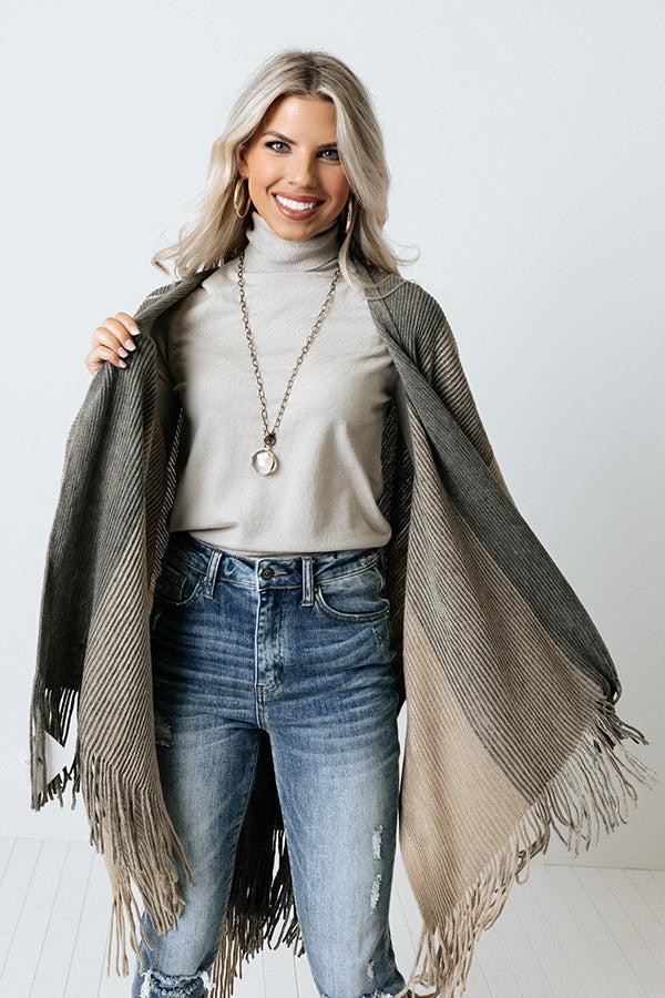 Snowy Dawn Poncho In Beige Product Image