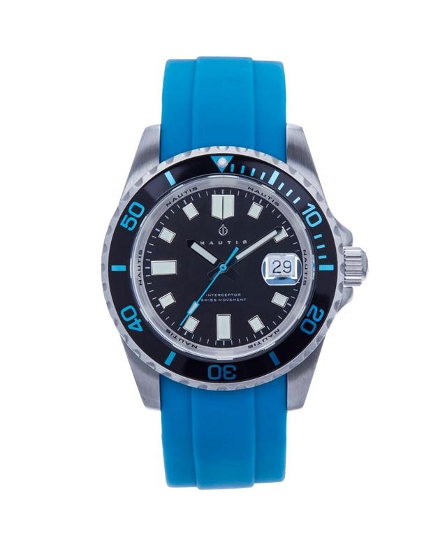 Nautis Men Interceptor Rubber Watch - Light Blue, 43mm - Light blue Product Image