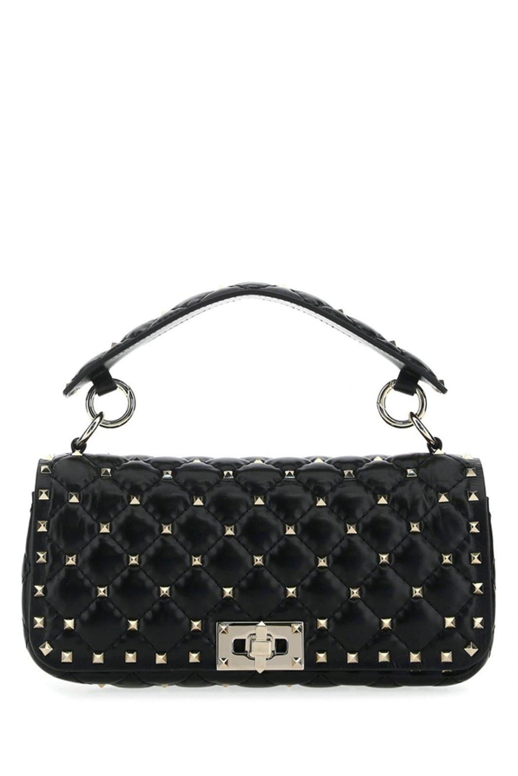 Rockstud Foldover Top Tote Bag In Black Product Image