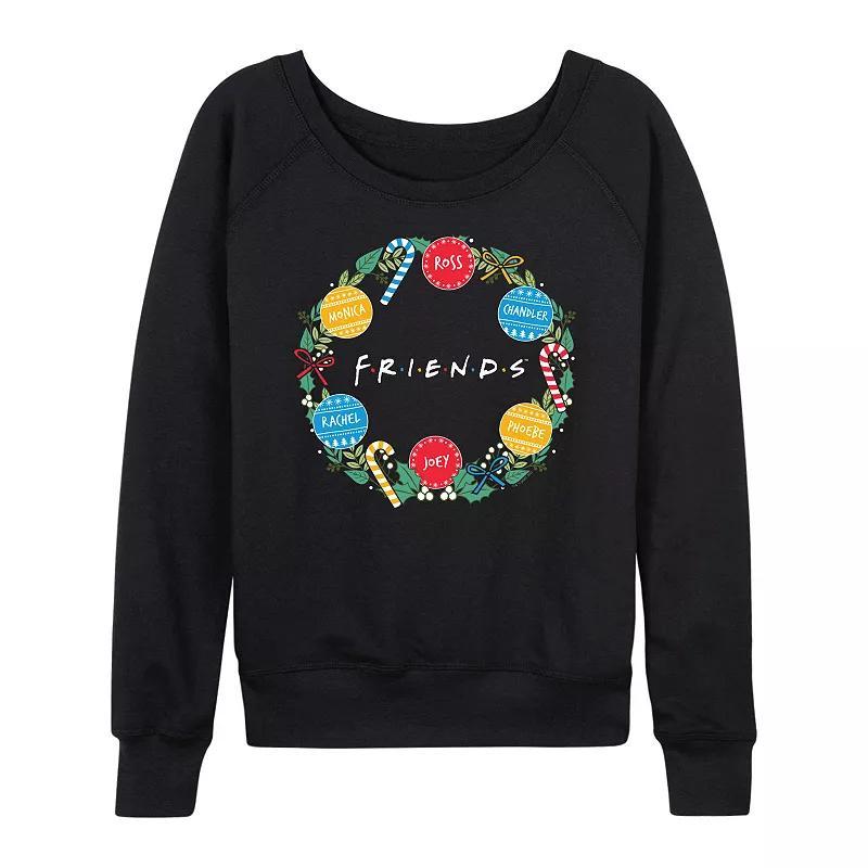 Womens Friends Christmas Wreath Lightweight French Terry Sweatshirt Product Image