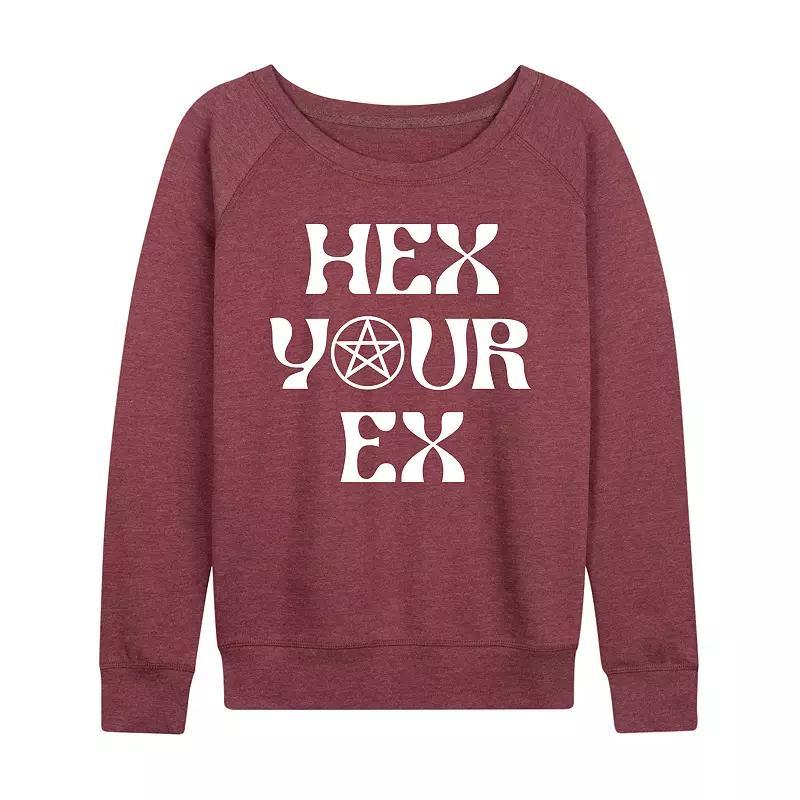 Womens Hex Your Ex Lightweight French Terry Sweatshirt Grey Blue Product Image