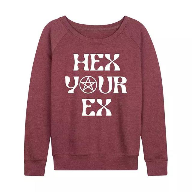 Womens Hex Your Ex Lightweight French Terry Sweatshirt Grey Blue Product Image