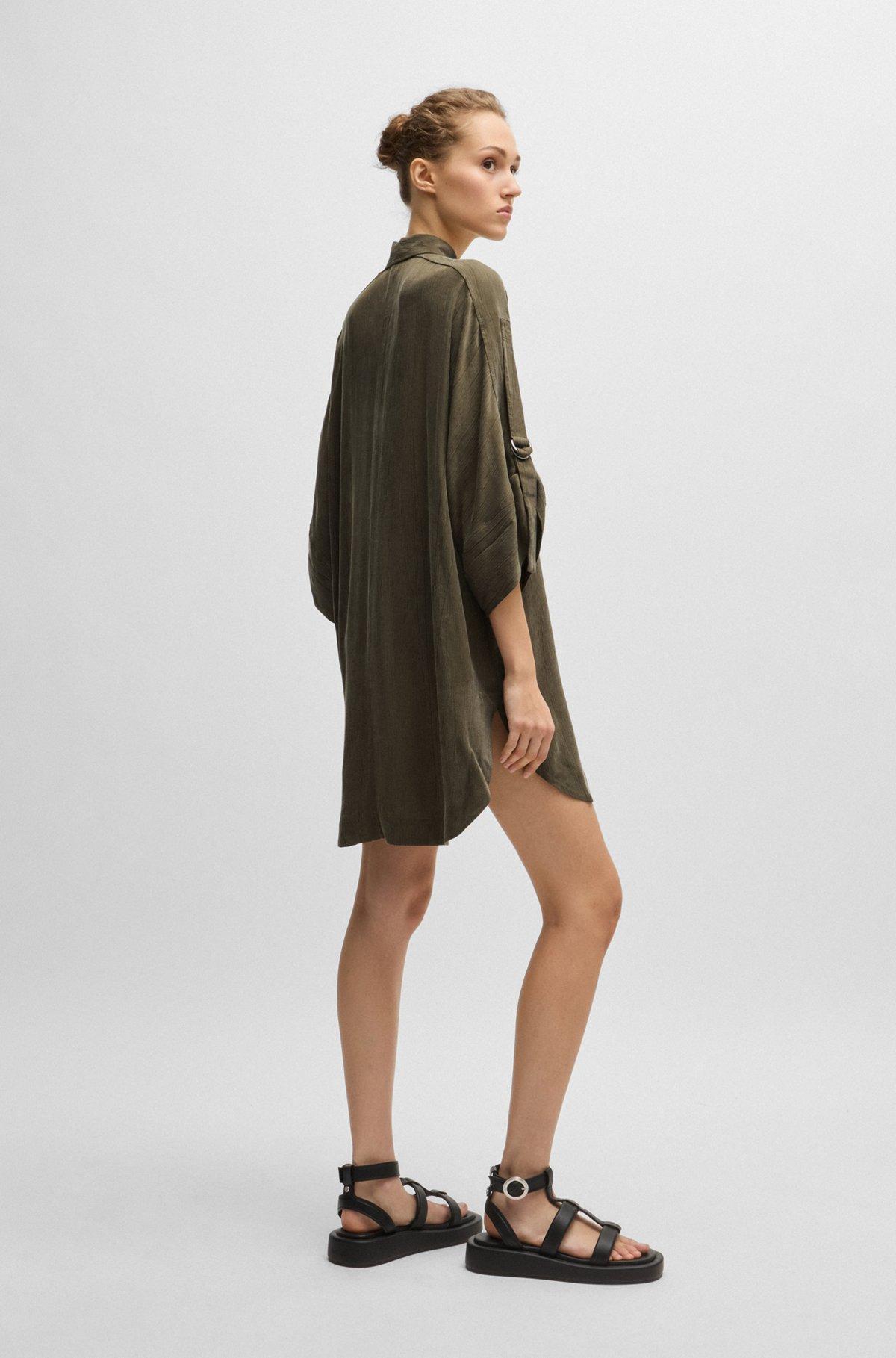 Relaxed-fit shirt dress with concealed closure Product Image