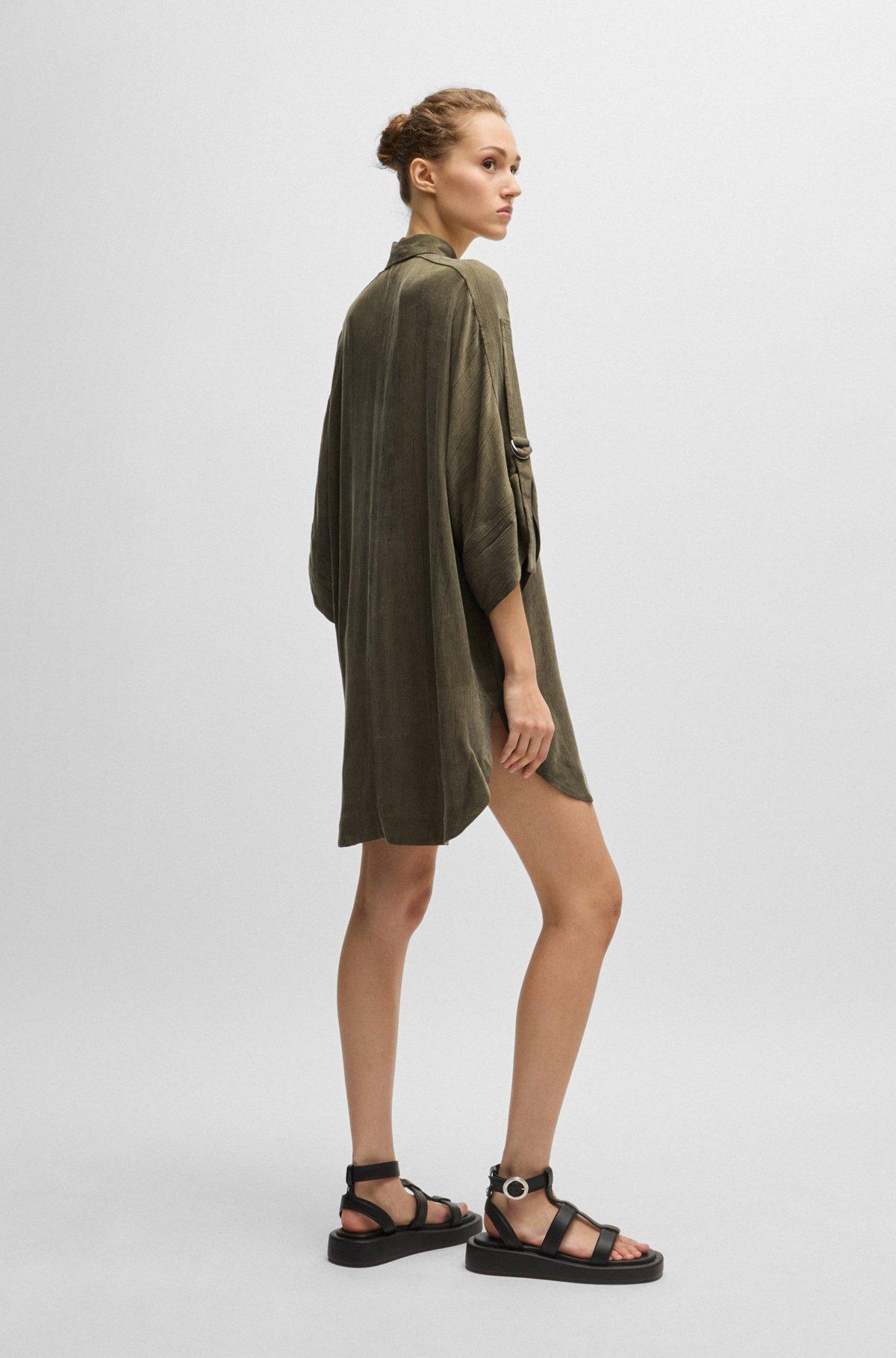 Relaxed-fit shirt dress with concealed closure Product Image