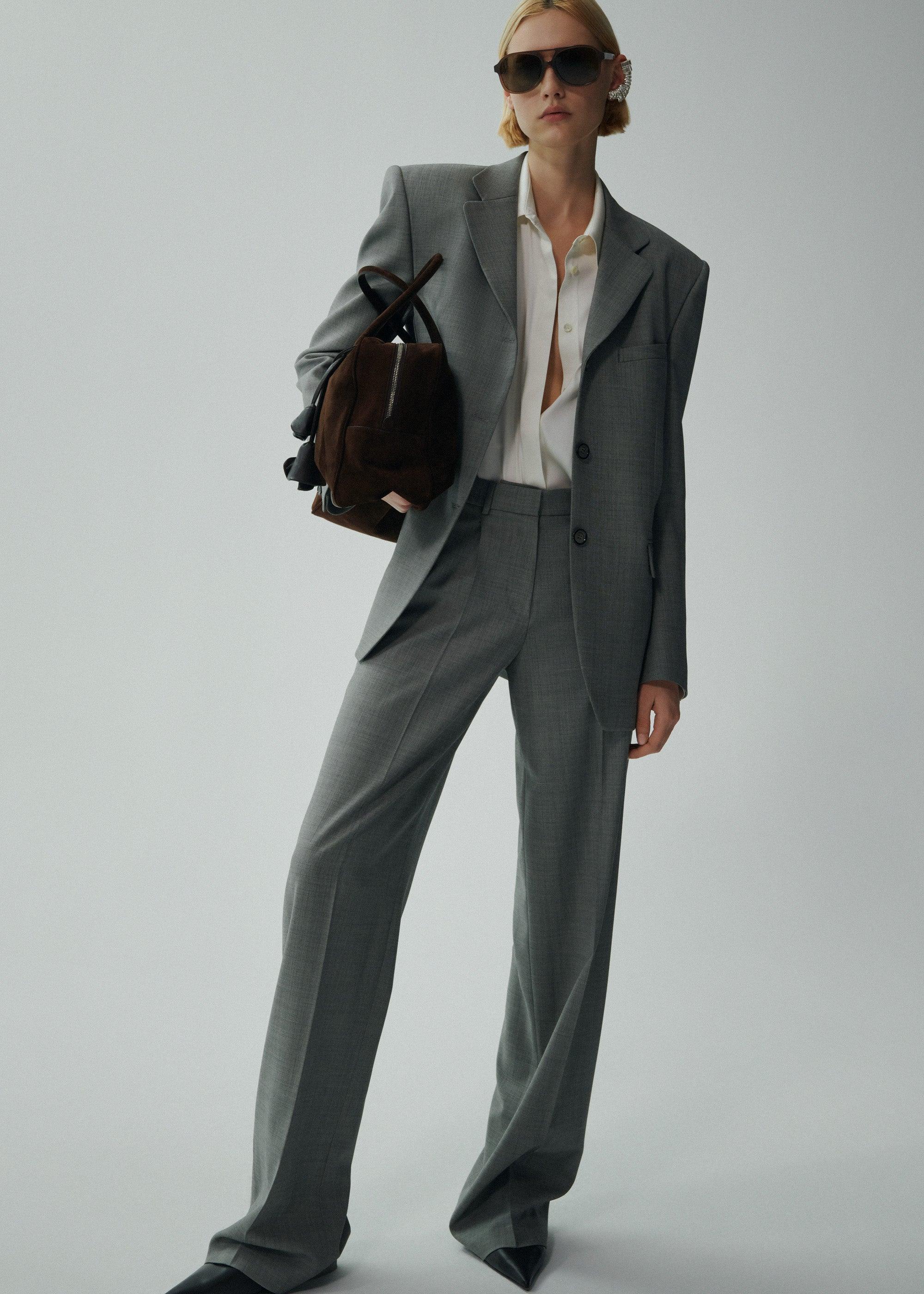 Boxy oversized blazer in grey Product Image