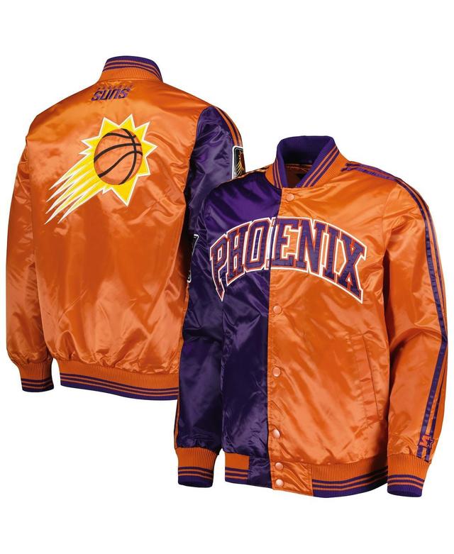 Mens Starter Purple/Orange Phoenix Suns Fast Break Satin Full-Snap Jacket Product Image