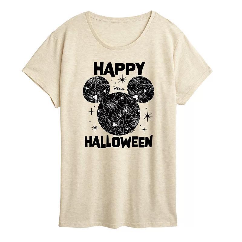 Disneys Mickey Mouse Womens Happy Halloween Spider Web Graphic Tee Product Image