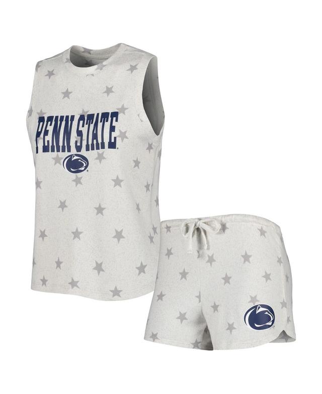 Womens Concepts Sport Cream Penn State Nittany Lions Agenda Stars Tank Top and Shorts Sleep Set Product Image