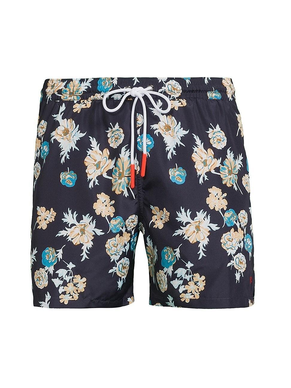 Mens Floral Print Swim Trunks Product Image