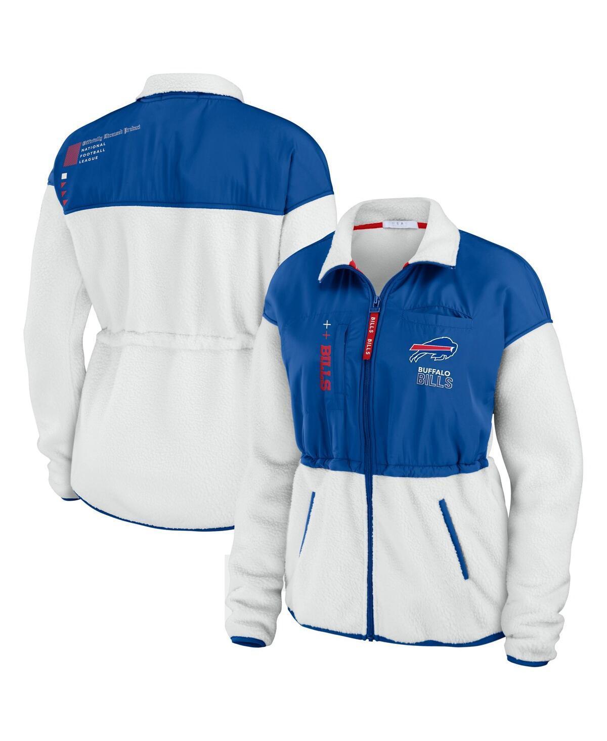 Womens Wear by Erin Andrews White Buffalo Bills Color-Block Polar Fleece Full-Zip Jacket - White Product Image