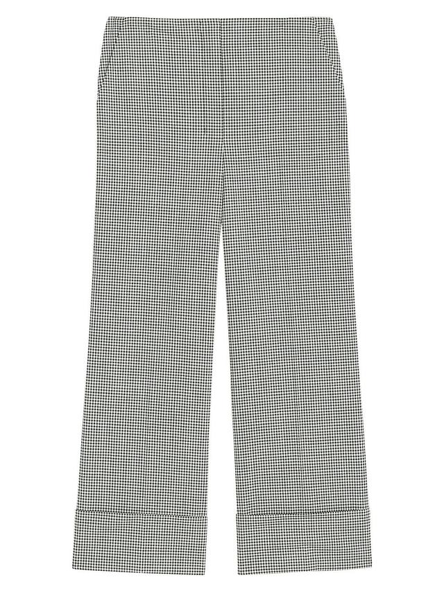 Womens Gingham Virgin Wool-Blend Cuffed Pants Product Image