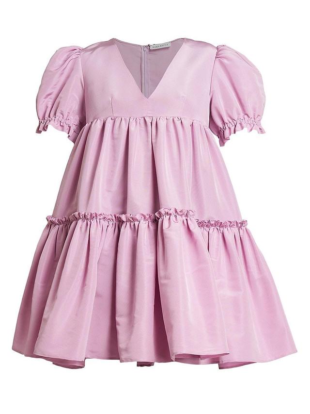 Womens Tiered Taffeta Babydoll Dress Product Image