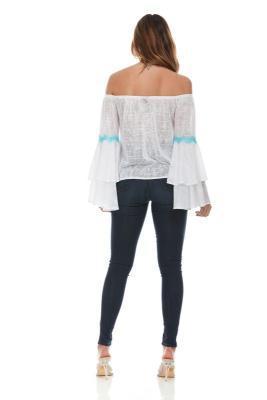 Solid Off The Shoulder Top With Lace Trim product image