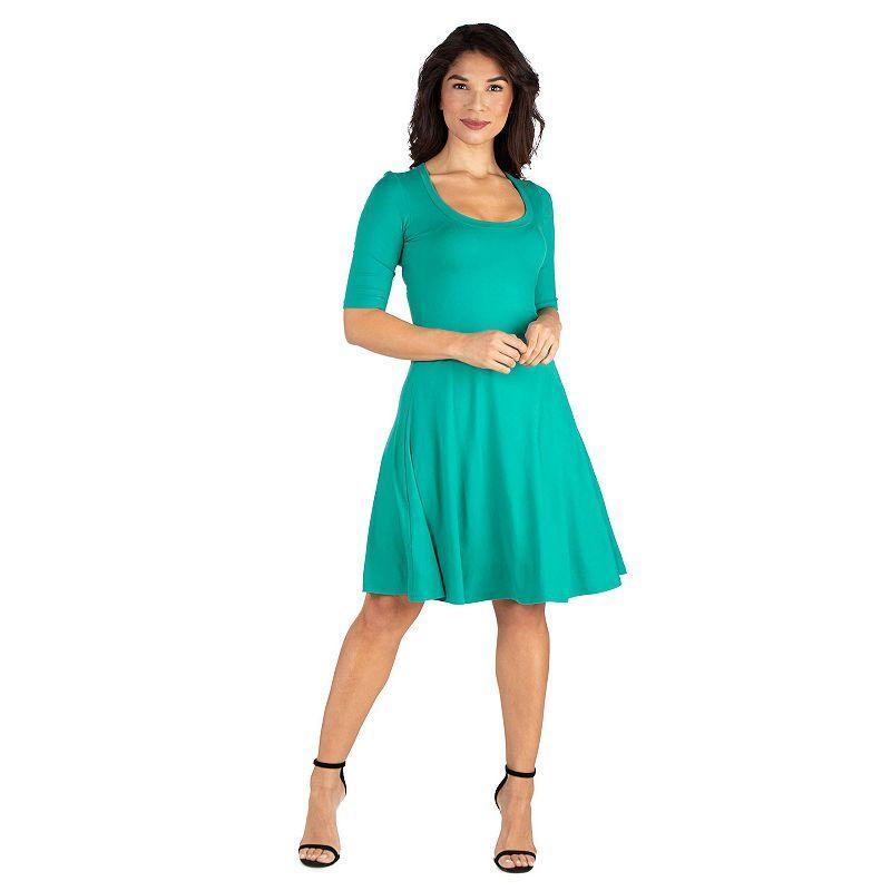 Womens 24seven Comfort Apparel Knee Length A-Line Dress Product Image