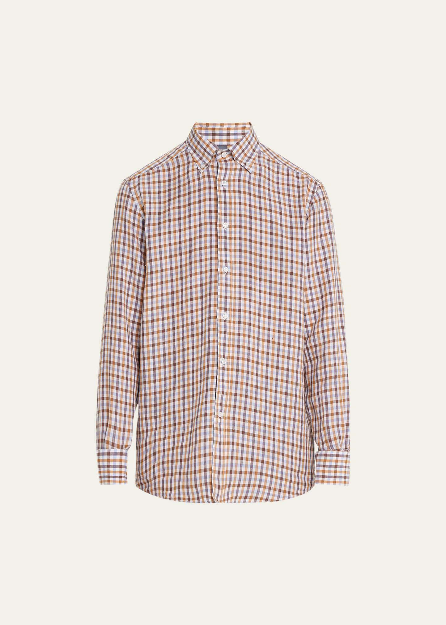 Mens Linen Multi-Check Sport Shirt Product Image