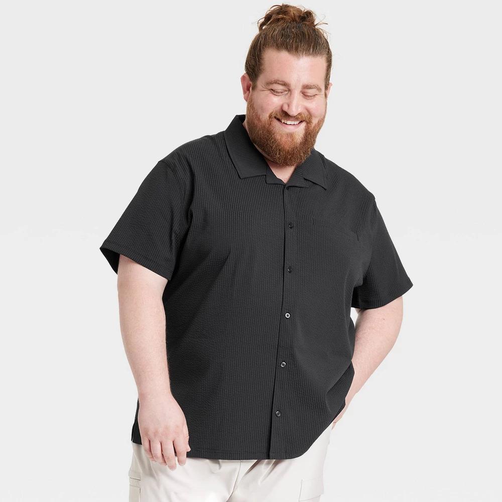 Mens Big Seersucker Shirt - All In Motion Black Onyx 2XL Product Image