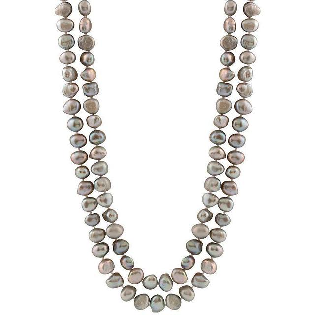 Dyed Freshwater Cultured Pearl Long Double Strand Necklace, Womens, Silvertone Product Image