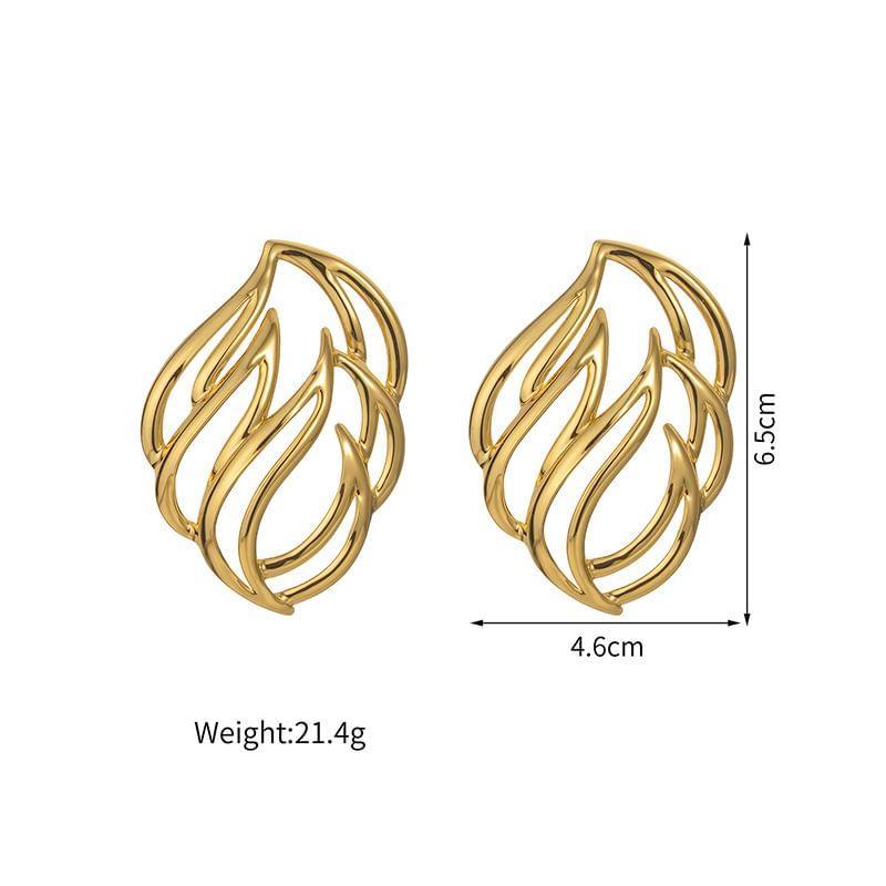 Floral Stainless Steel Stud Earring Product Image