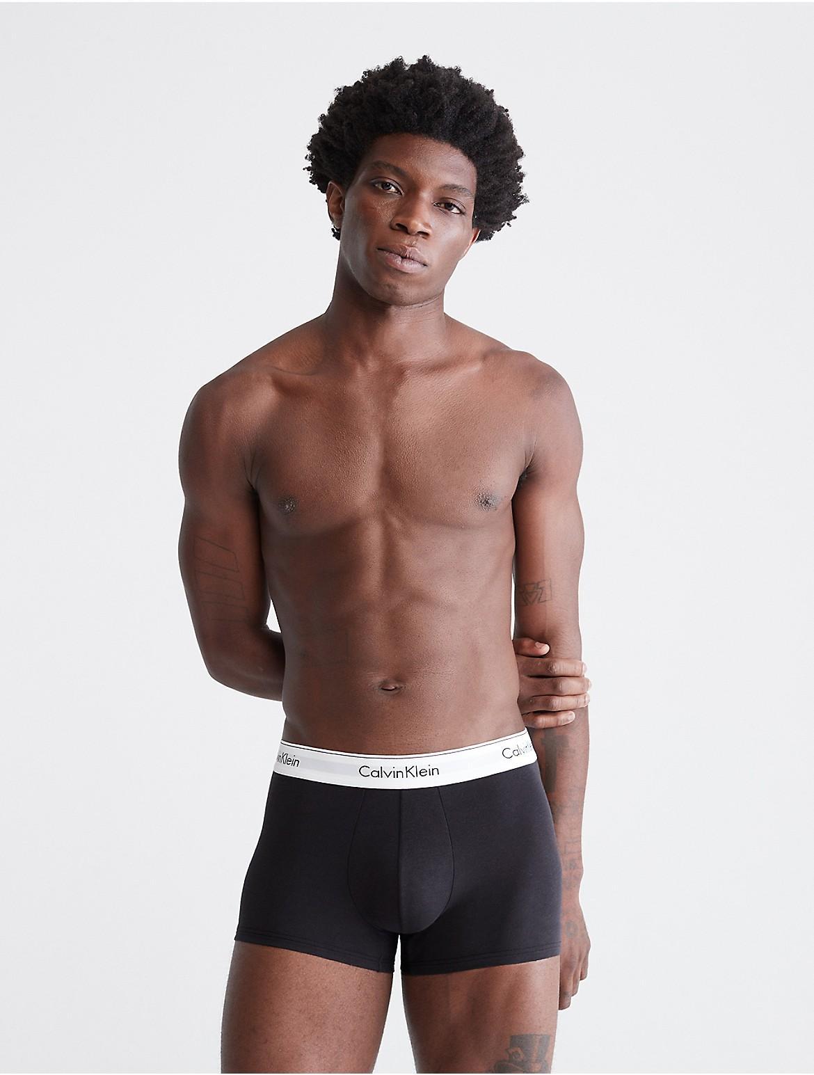 Calvin Klein Mens Modern Cotton Stretch 3-Pack Low Rise Trunk - Black - XL Product Image