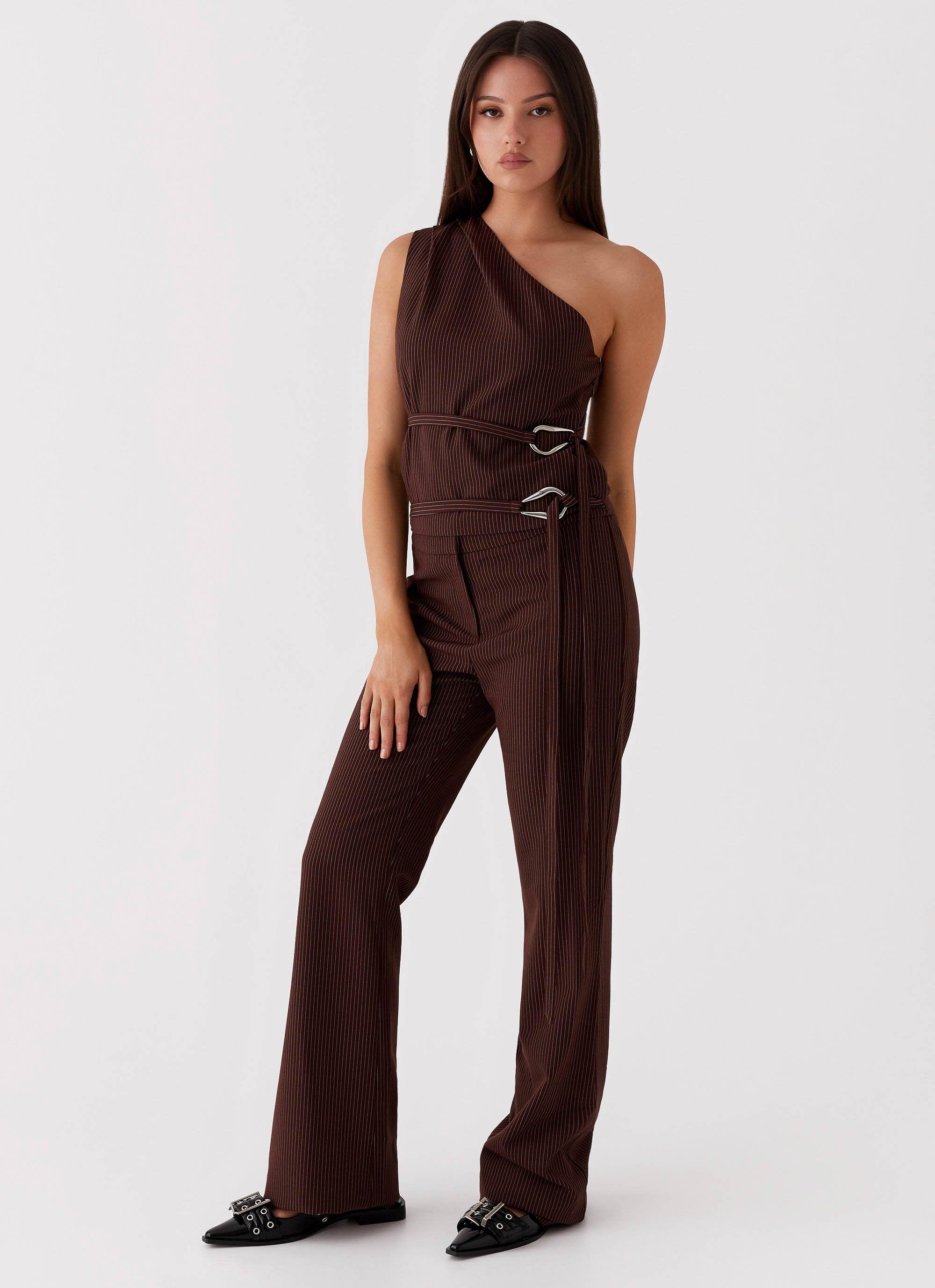 Orla Fitted Flare Pants - Chocolate Product Image