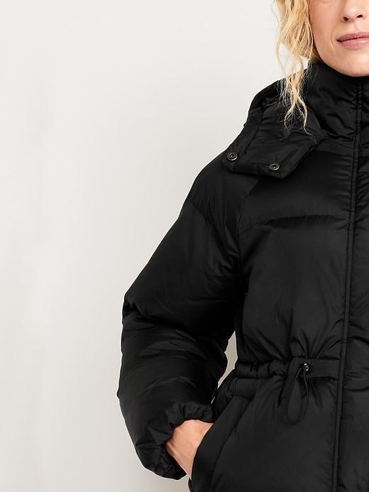 Water-Resistant Quilted Long Puffer Jacket Product Image