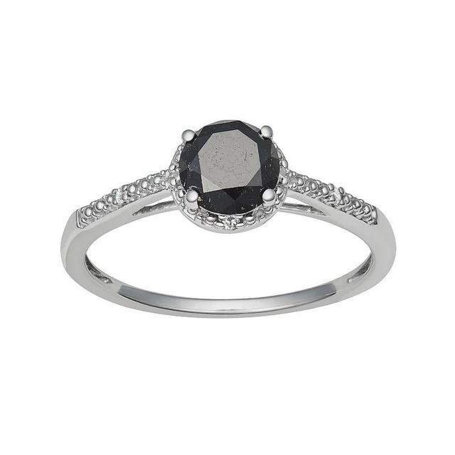 HDI Sterling Silver 1 Carat T.W. Black Diamond Solitaire Ring, Womens Product Image