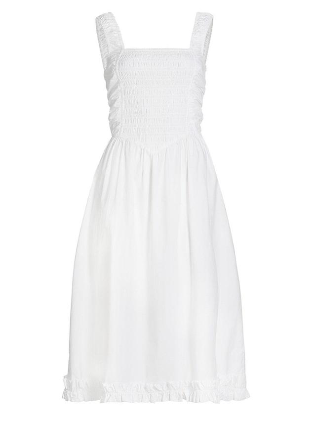 Womens Cotton Poplin Smock Midi-Dress Product Image