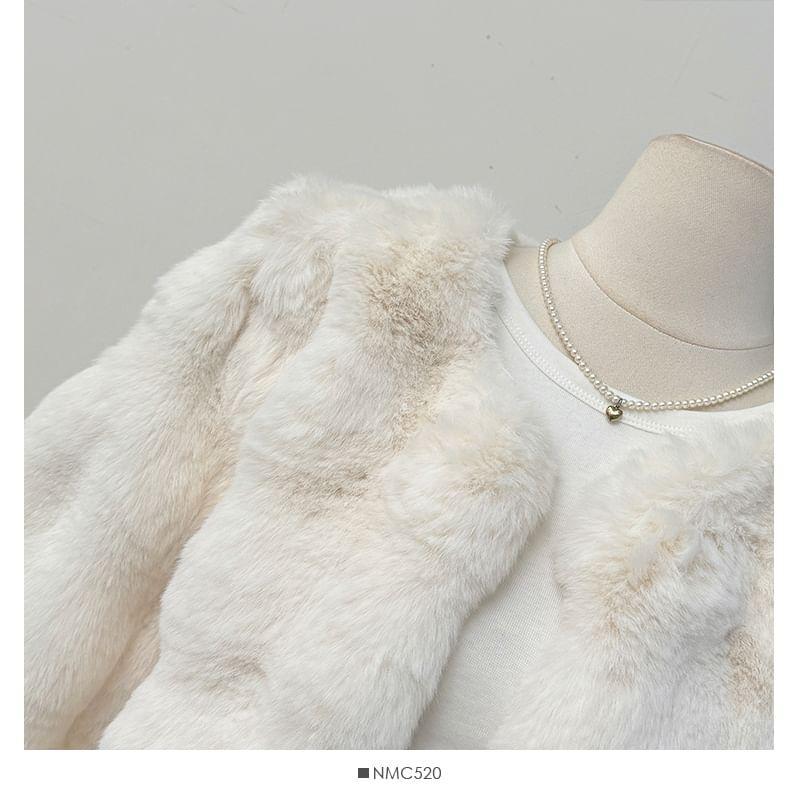 Open-Front Faux-Fur Jacket Product Image