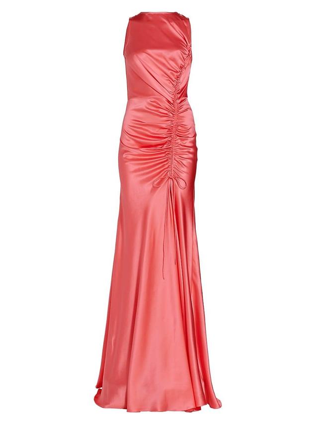 Womens Ruched Charmeuse Gown Product Image