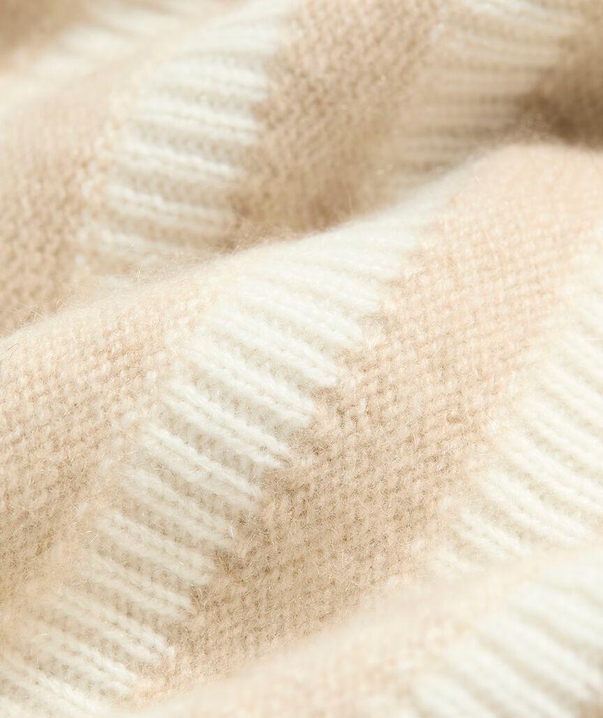 Cashmere Relaxed Texture Stripe Turtle Neck Sweater Product Image