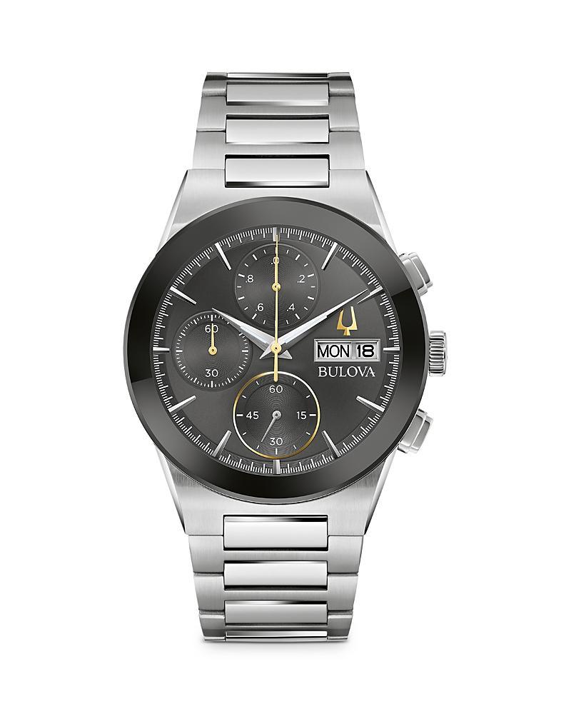 Bulova Men's Modern Millenia Chronograph Silver-Tone Stainless Steel Bracelet Watch, 41Mm Product Image