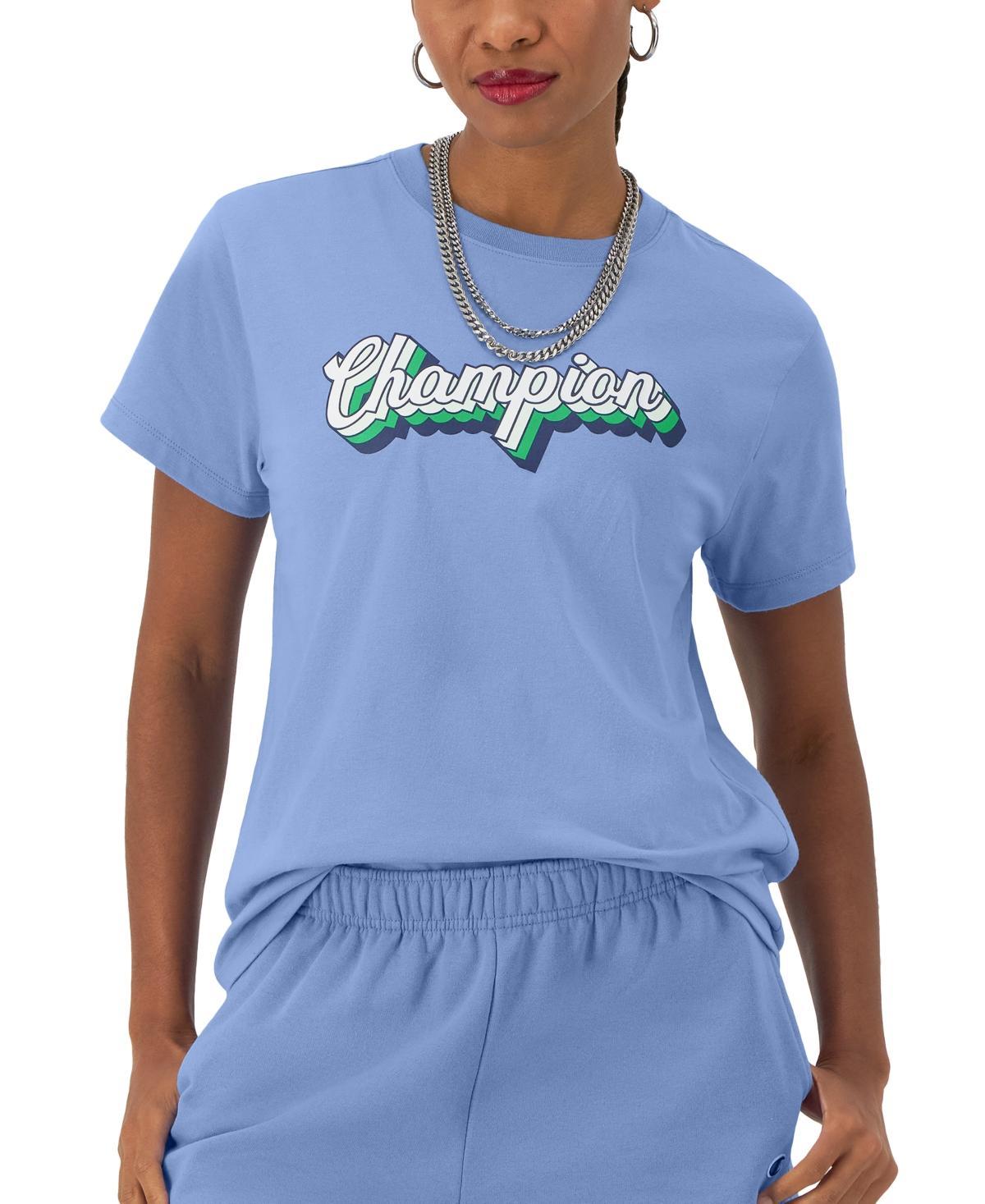 Champion Womens Classic Logo Crewneck T-Shirt Product Image