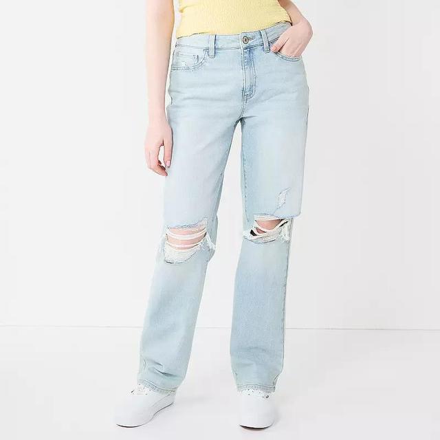 Juniors Plus Size SO High Rise 90s Straight Leg Jeans, Womens Product Image