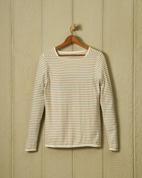 Riviera Sweater Knit Top in Cream/Twill Product Image