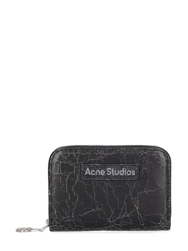 Acite Leather Zip Around Wallet In Black Product Image