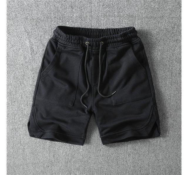 Drawstring Waist Plain Slit Sweat Shorts Product Image