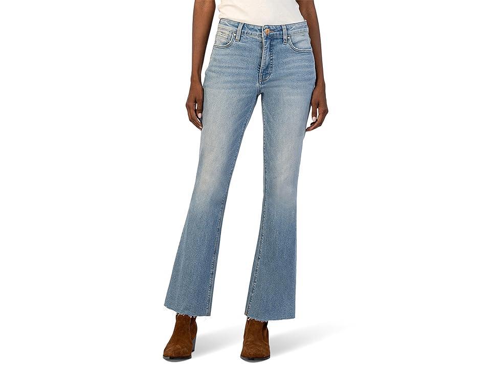 KUT from the Kloth Stella High-Rise Fab Ab Flare W/ Raw Hem In Priorities (Priorities) Women's Jeans Product Image