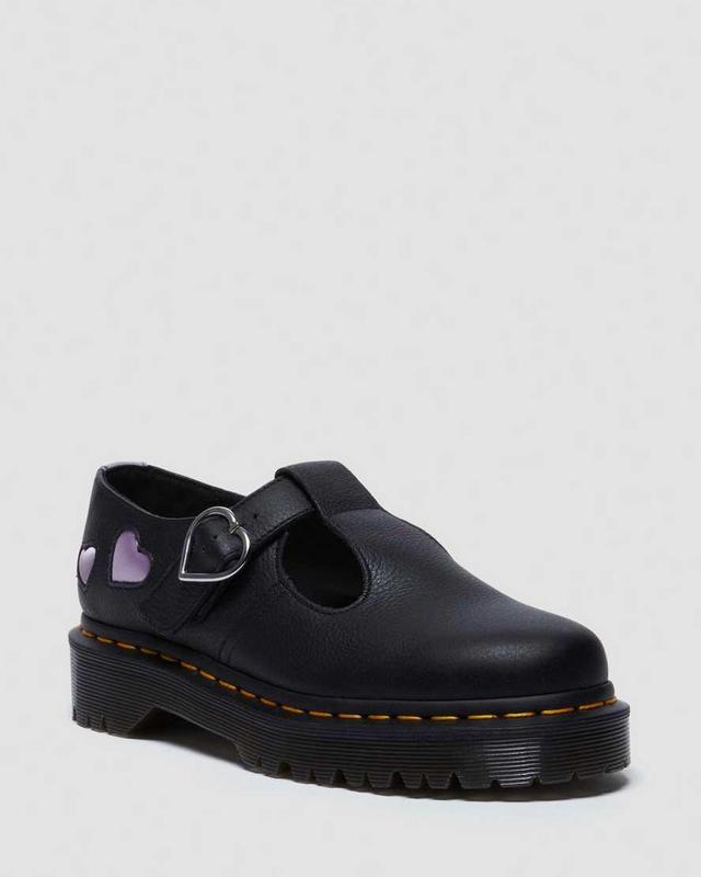 DR MARTENS Polley Heart Virgina Satin Mary Jane Shoes Product Image