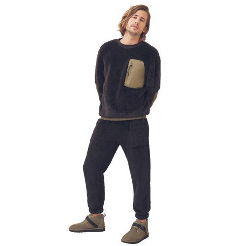 Mens Niko Faux Shearling Crewneck Sweater Product Image