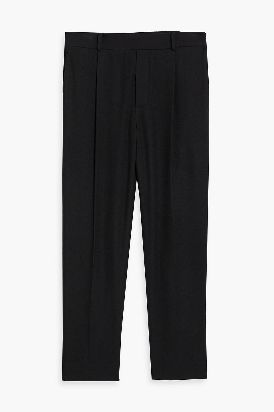 Flannel Pull-on Pants In Black Product Image