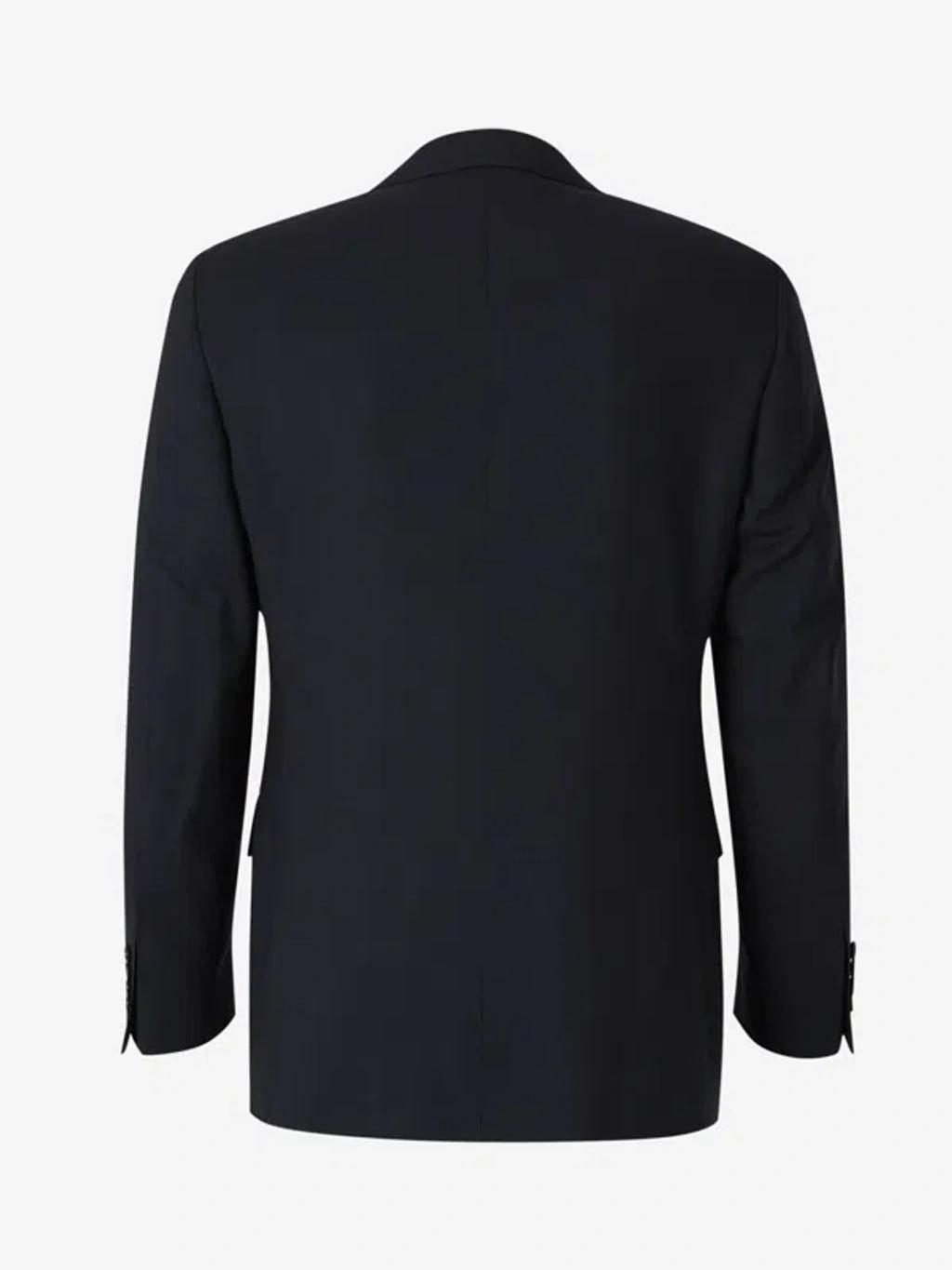 CANALI Straight Wool Blazer In Night Blue Product Image