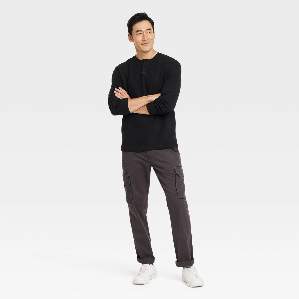 Men's Long Sleeve Textured Henley T-Shirt - Goodfellow & Co™ Product Image